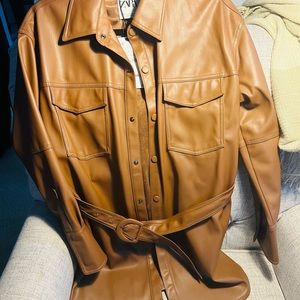 Zara faux leather trench coat/dress